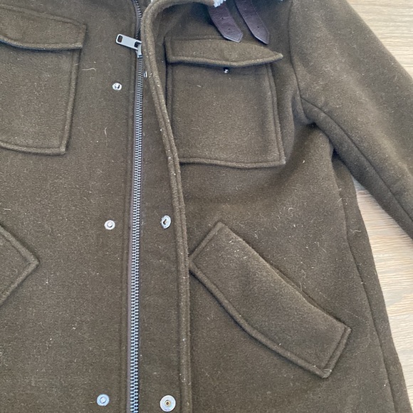 Zara Wool Blend Insulated Coat with Sherpa Collar Size Small - Picture 3 of 5